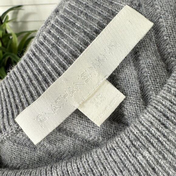 Jonathan Simkhai Gray Ribbed Bell Sleeve Sweater Top Wool Cashmere Blend Size XS - Picture 8 of 9